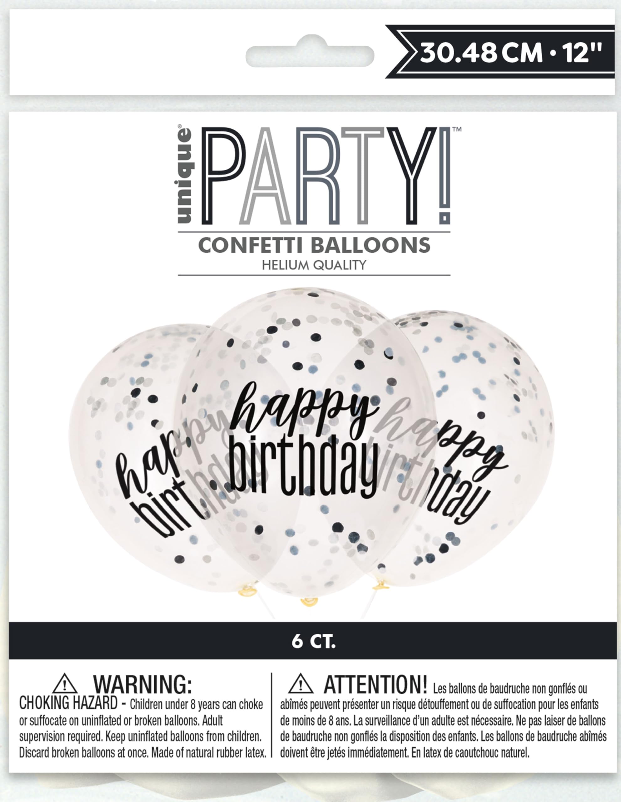 Amazon.com: Glitz Clear Happy Birthday Latex Balloons with